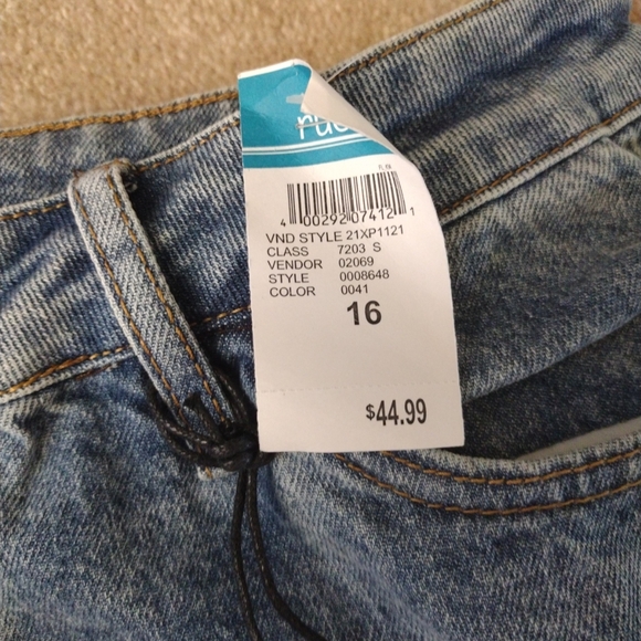 RUE21 Jeans‎ Women's 16 Blue Boyfriend Denim Distressed High Rise Straight Leg - Picture 8 of 11